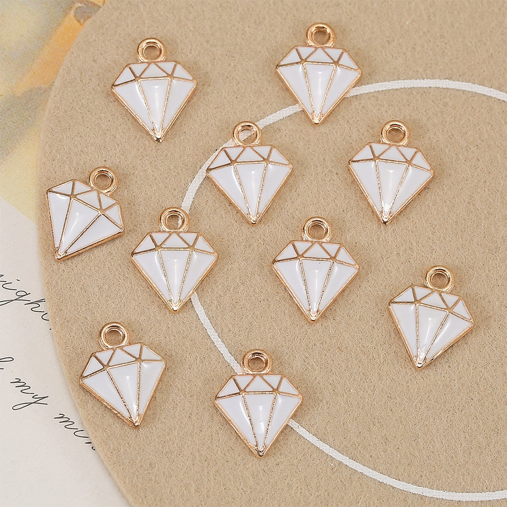 10 Piece Set: Minimalist Diamond Alloy Enamel Pendant Jewelry Accessories for DIY Earrings