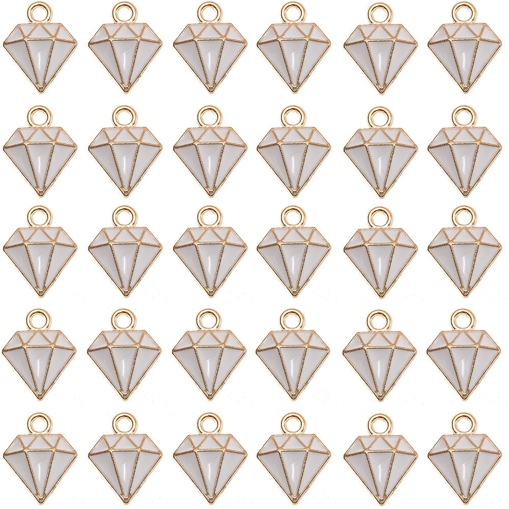 10 Piece Set: Minimalist Diamond Alloy Enamel Pendant Jewelry Accessories for DIY Earrings