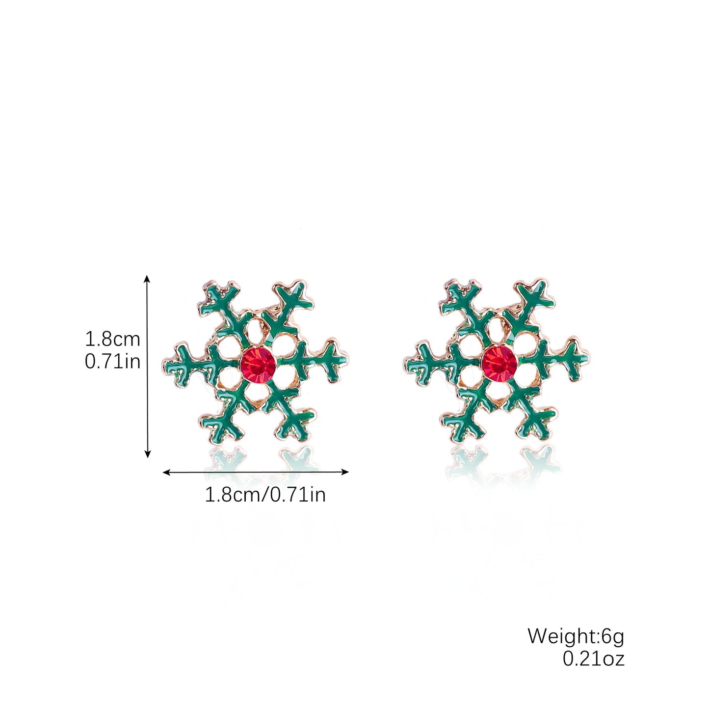 Explosive Christmas Snowflake Bell Tree Stud Earrings Set