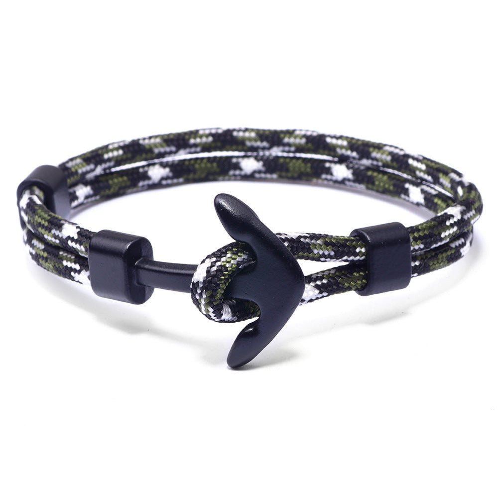 Nautical Anchor Alloy Polyester Unisex Bracelet