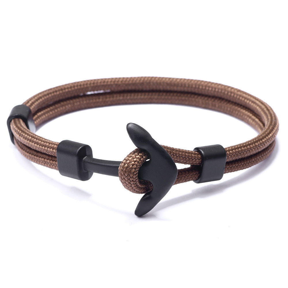 Nautical Anchor Alloy Polyester Unisex Bracelet