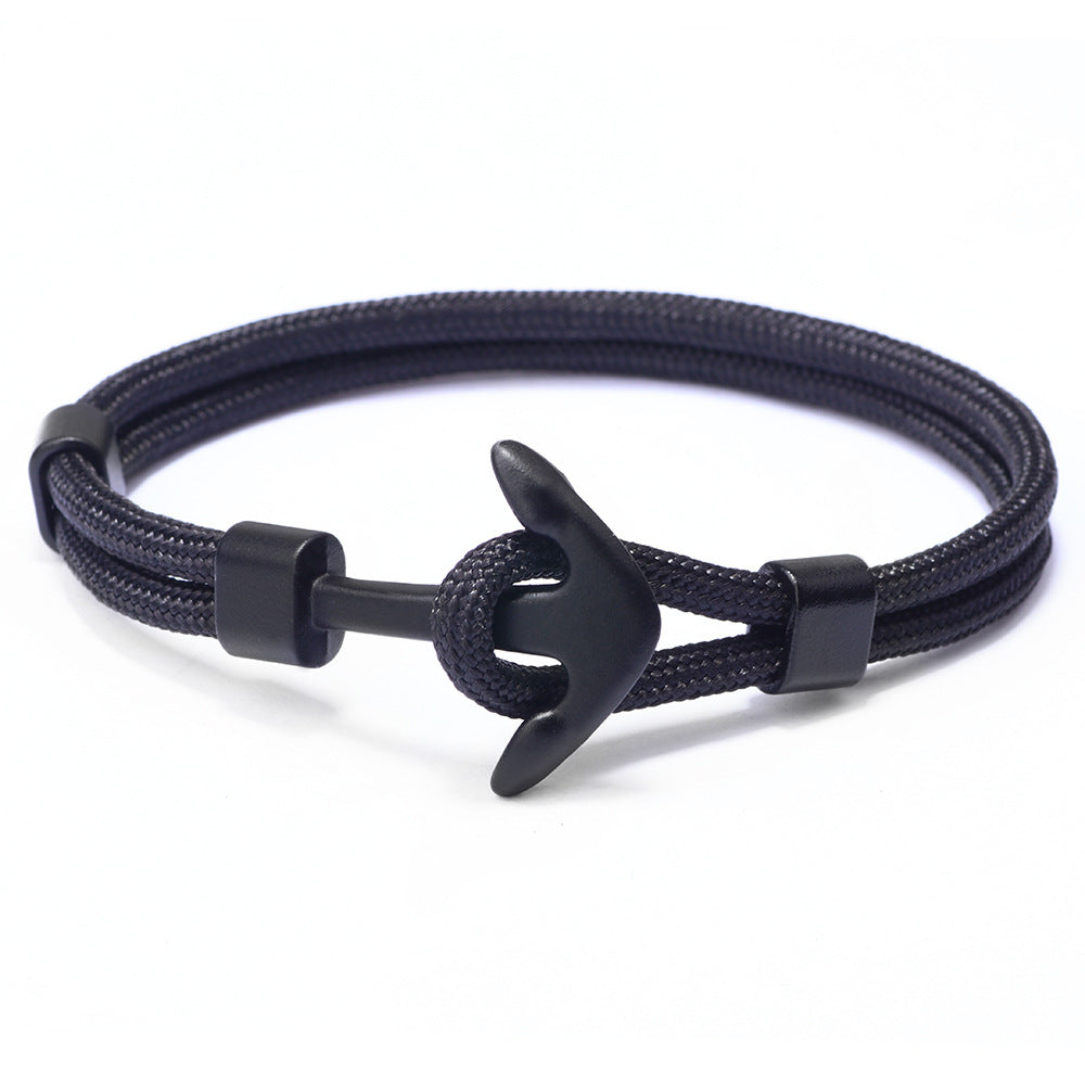Nautical Anchor Alloy Polyester Unisex Bracelet