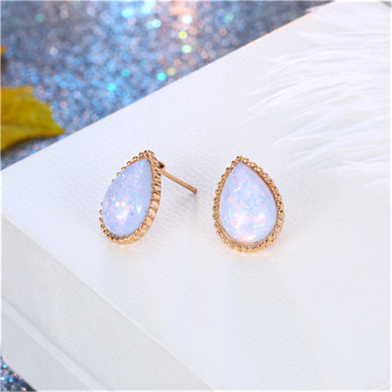 Gold Geometric Teardrop Resin Earrings