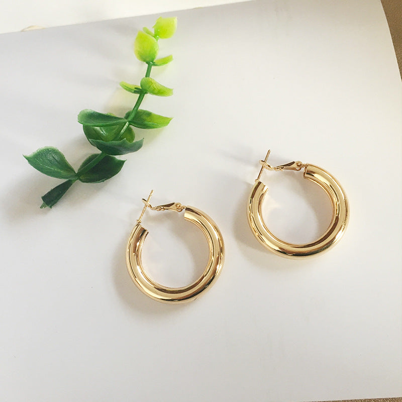 Fashion Exaggerated Simple Circle Metal Sequin Earrings for Women