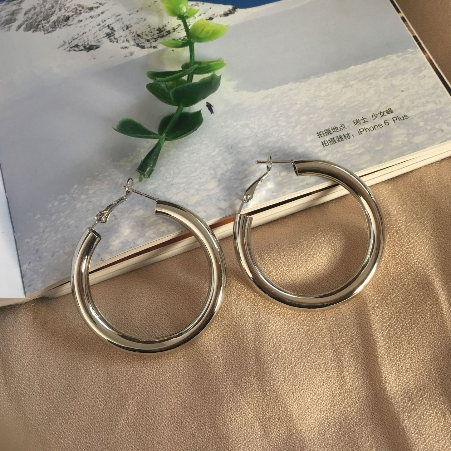 Fashion Exaggerated Simple Circle Metal Sequin Earrings for Women