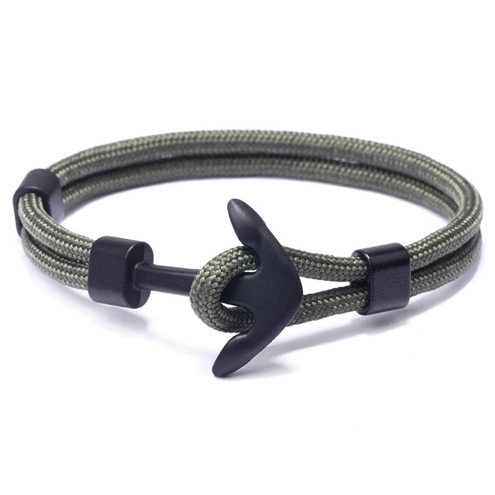 Nautical Anchor Alloy Polyester Unisex Bracelet