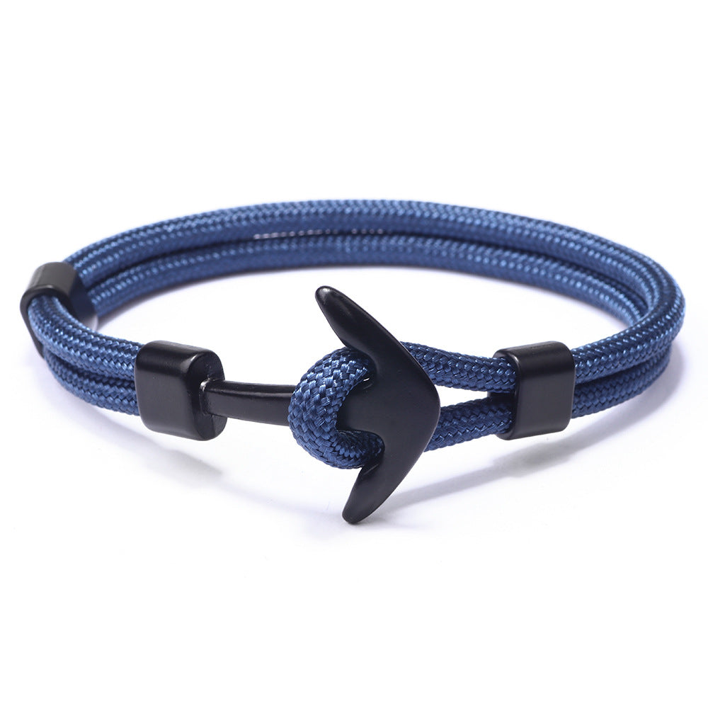 Nautical Anchor Alloy Polyester Unisex Bracelet