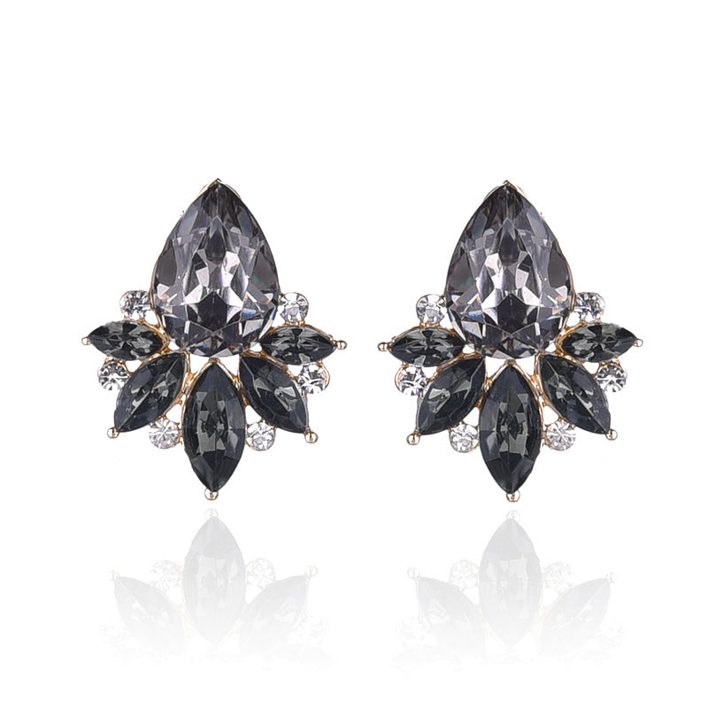Glamorous Water Droplet Crystal Inlay Women's Drop Earrings
