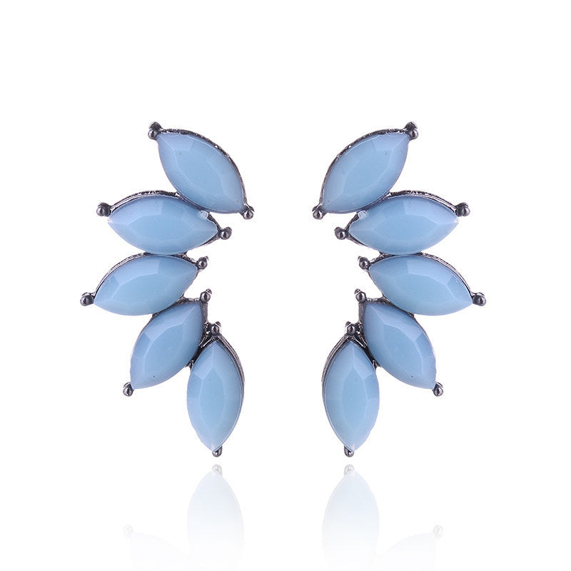 Glam Geometric Crystal Flower Drop Earrings for Women