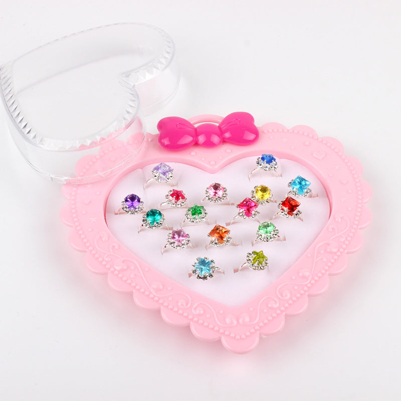 Children's Adjustable Flashing Diamond Ring Set - 36 Pieces