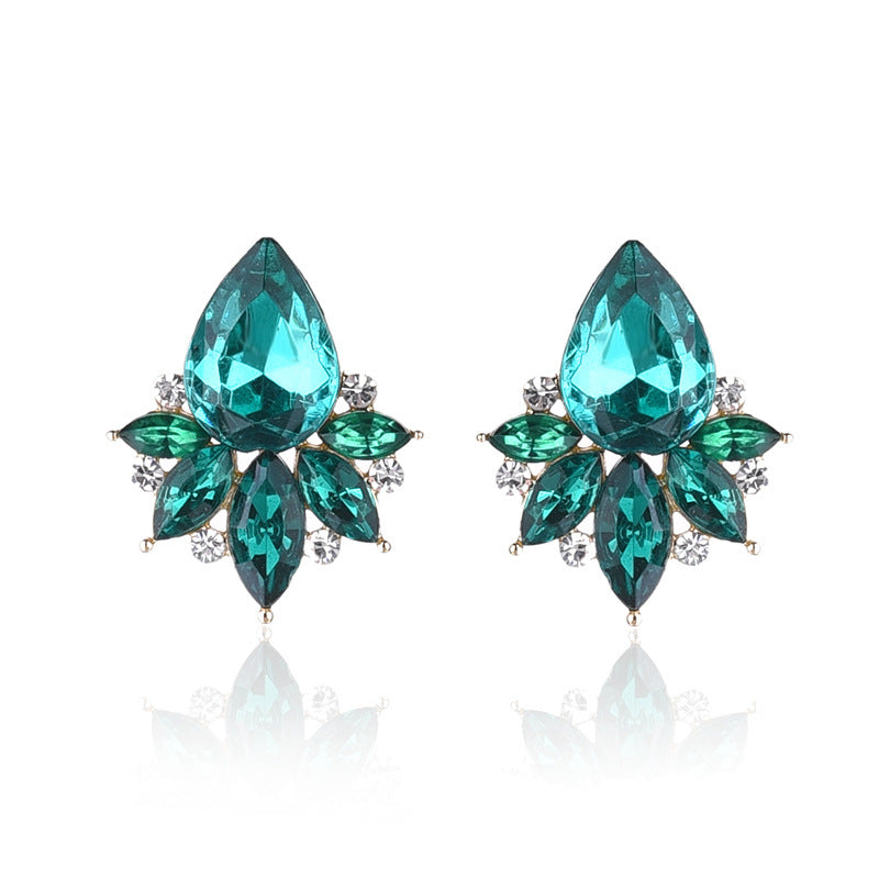 Glamorous Water Droplet Crystal Inlay Women's Drop Earrings