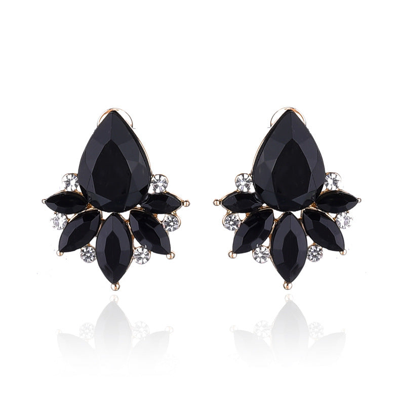 Glamorous Water Droplet Crystal Inlay Women's Drop Earrings