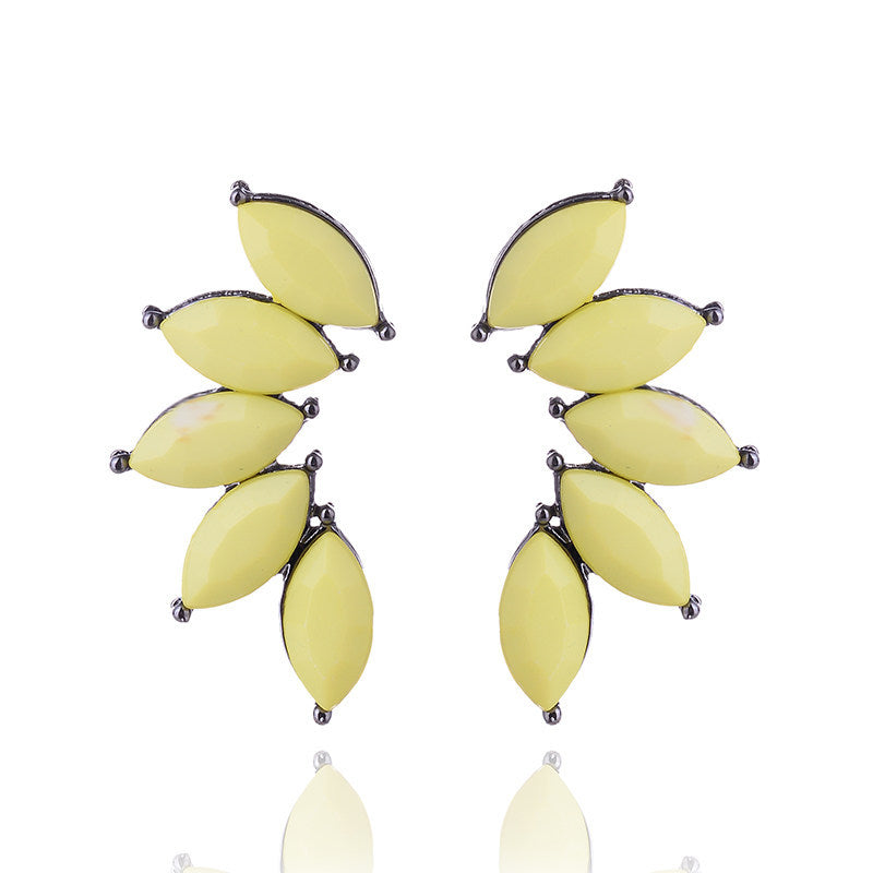 Glam Geometric Crystal Flower Drop Earrings for Women