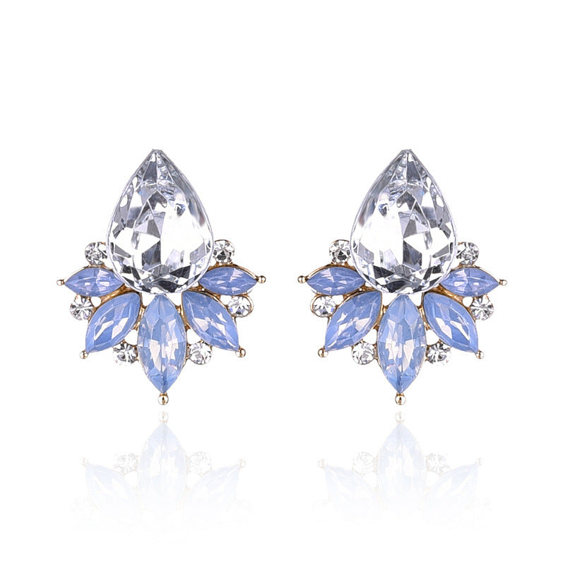 Glamorous Water Droplet Crystal Inlay Women's Drop Earrings
