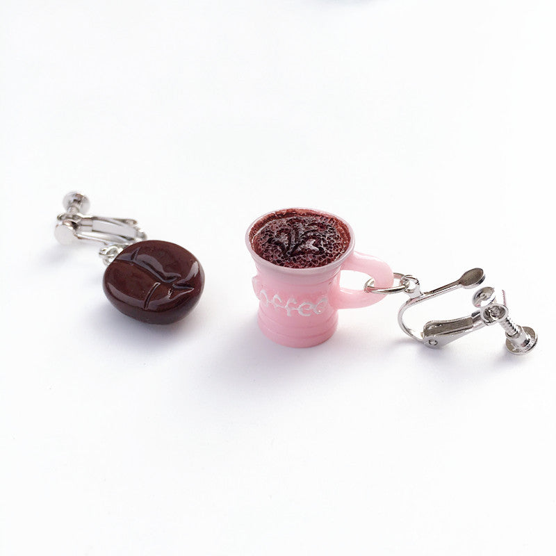 Fashion Coffee Bean Simulation Statement Earrings