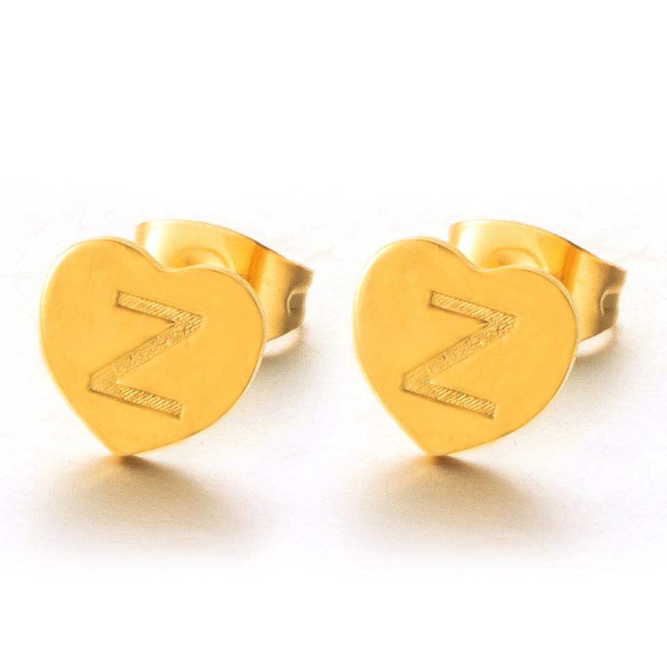 Gold Alphabet Initial Earrings