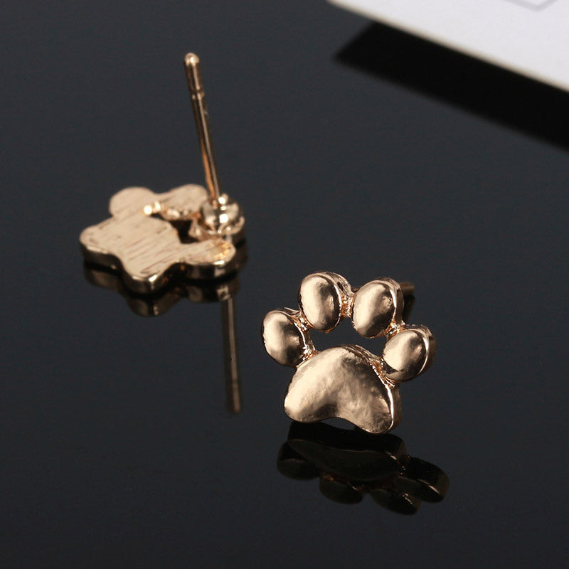 Paw Print Animal Earrings - Cute Dog and Cat Paw Studs