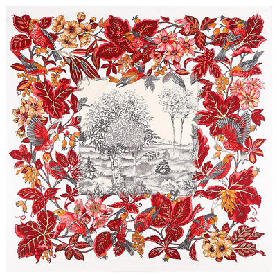 Women's Elegant Bohemian Jungle Print Polyester Silk Scarf - 130cm Square Headscarf