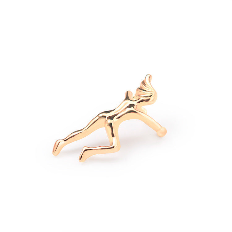 Fashion Women Athlete Ear Cuff Clip Earrings - Alloy Portrait Design, Non-Pierced