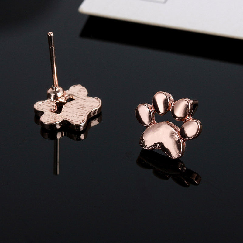 Paw Print Animal Earrings - Cute Dog and Cat Paw Studs