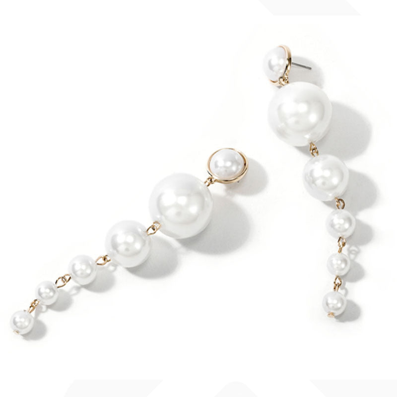 Simple Minimalist Artificial Pearl Long Drop Earrings for Women Fashion Accessories