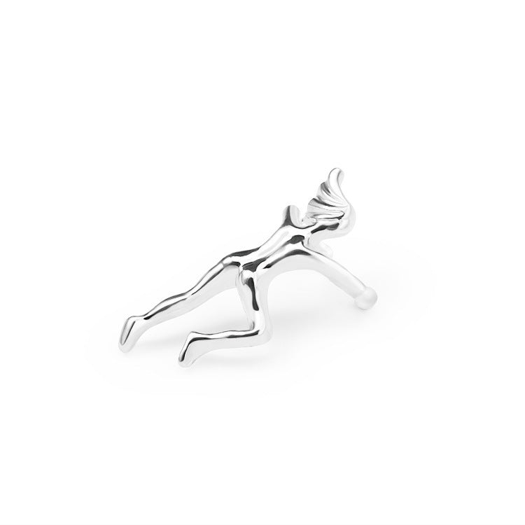 Fashion Women Athlete Ear Cuff Clip Earrings - Alloy Portrait Design, Non-Pierced