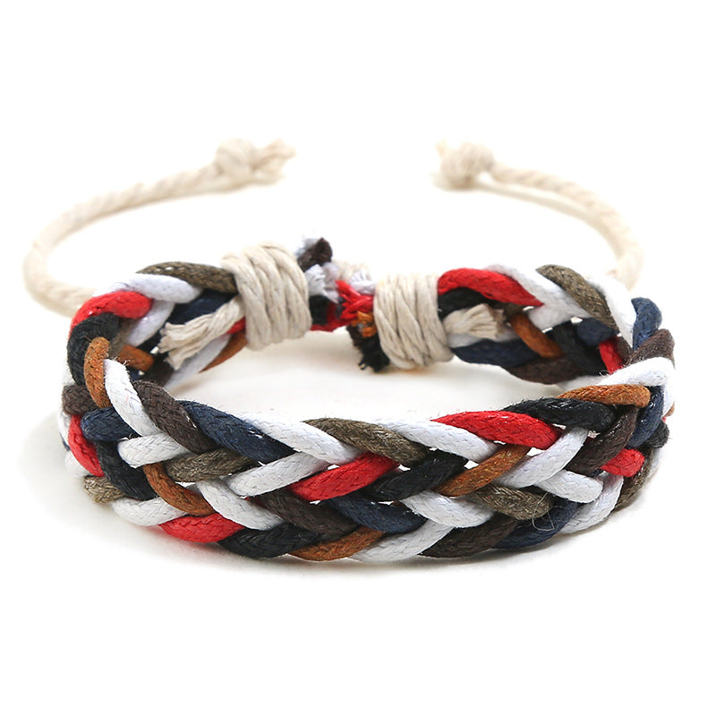 Colorful Wax Line Ethnic Hand-woven Bracelet for Couples
