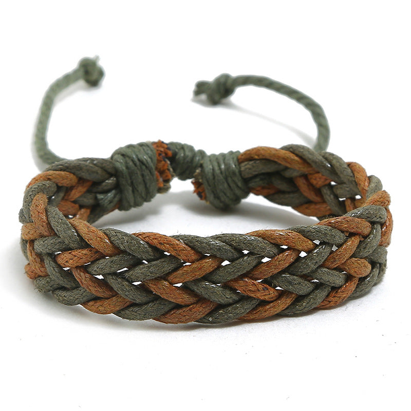 Colorful Wax Line Ethnic Hand-woven Bracelet for Couples