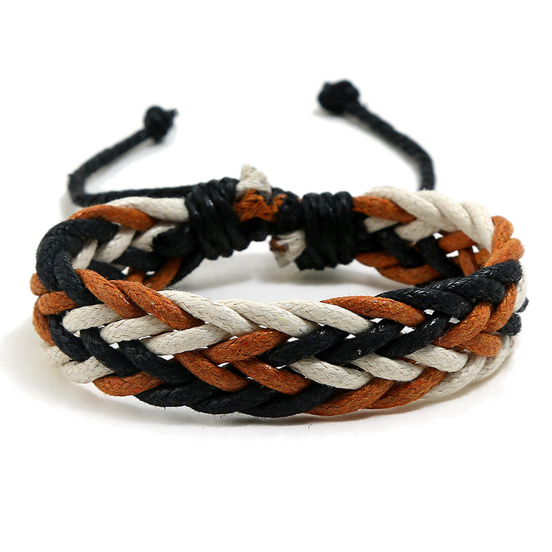 Colorful Wax Line Ethnic Hand-woven Bracelet for Couples