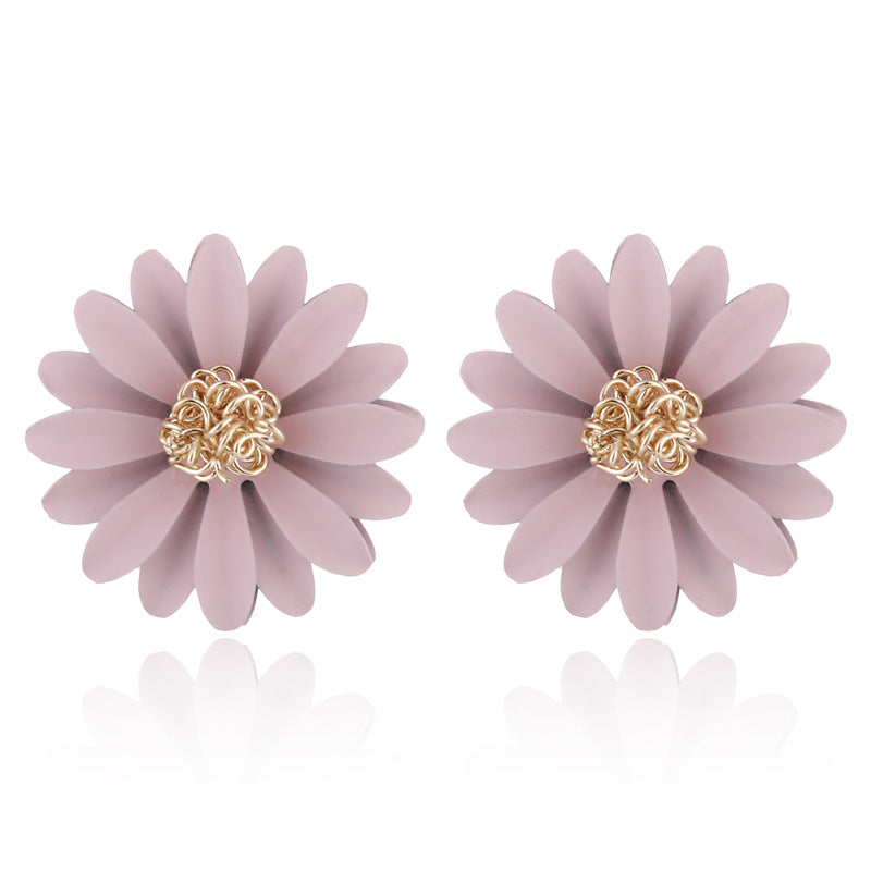 Fashion Multicolor Daisy Sunflower Enamel Stud Earrings