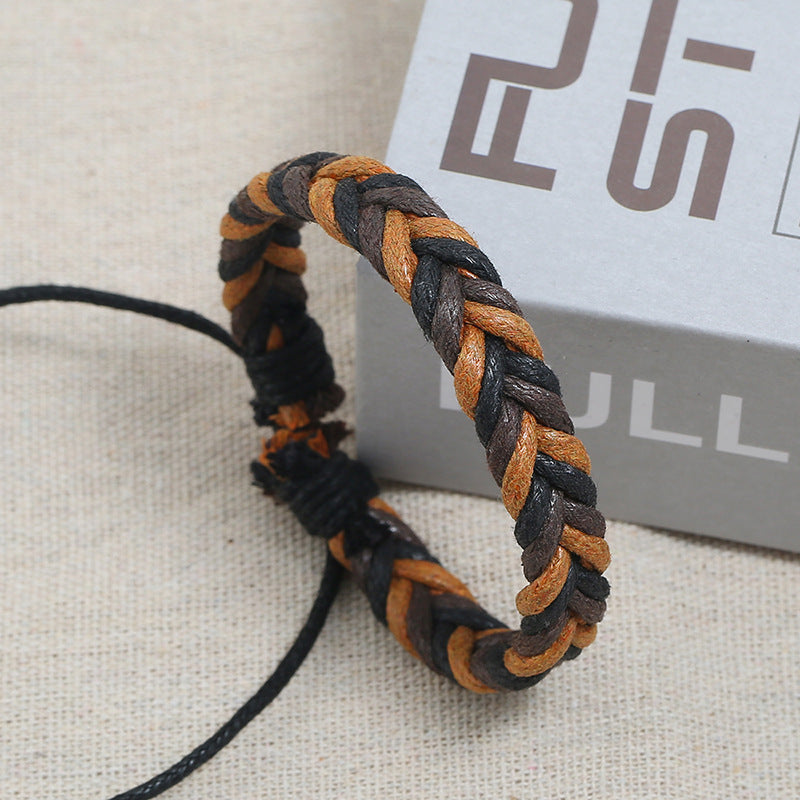 Colorful Hemp Rope Couple Bracelet Ethnic Hand-woven Jewelry