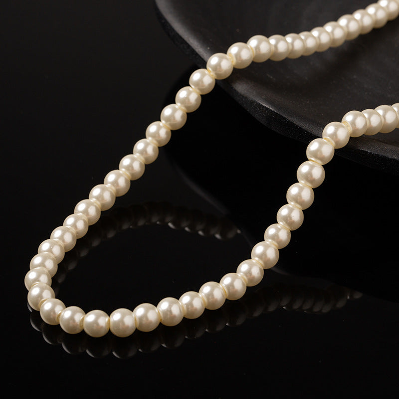Retro Pearl Chain Necklace with High-Quality Faux Pearls