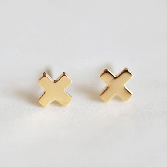 Minimalist Cross Titanium Steel Earrings for Women
