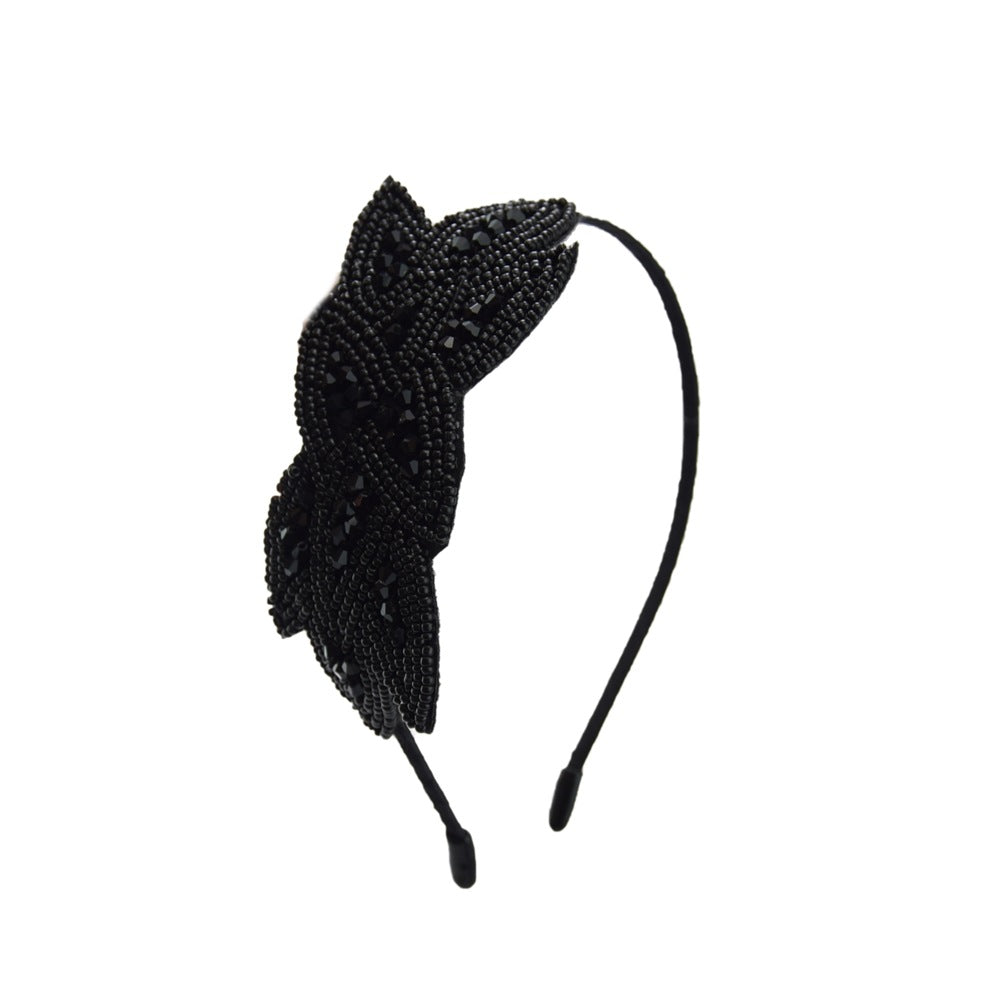 Elegant Crystal Bead Flower Headband - Handmade Fashion Hair Accessory