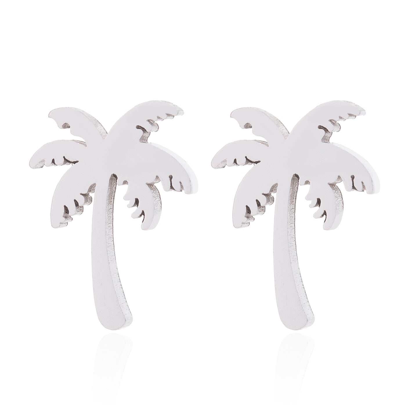 Simple Style Coconut Tree Butterfly Stainless Steel Hollow Out Earrings