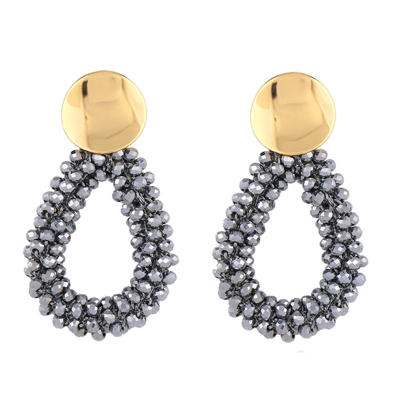 Geometric Colorful Beaded Water Drop Earrings NHAS128379