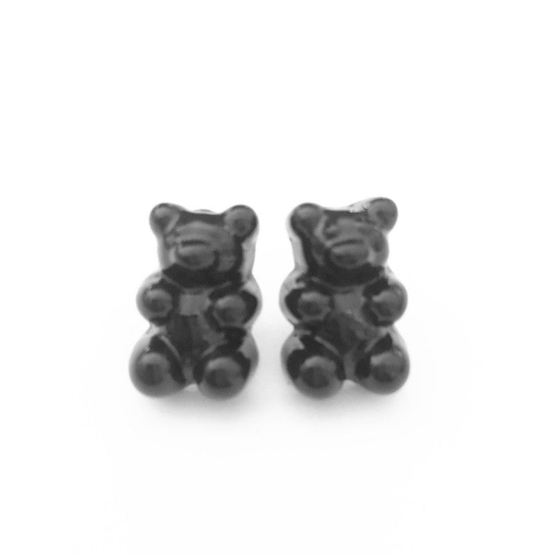 Cartoon Bear Candy Color Transparent Earrings