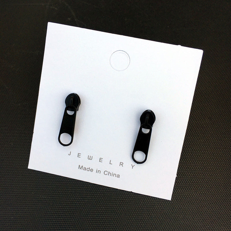 Simple Geometric Buckle Colorful Zipper Ear Clips for Women