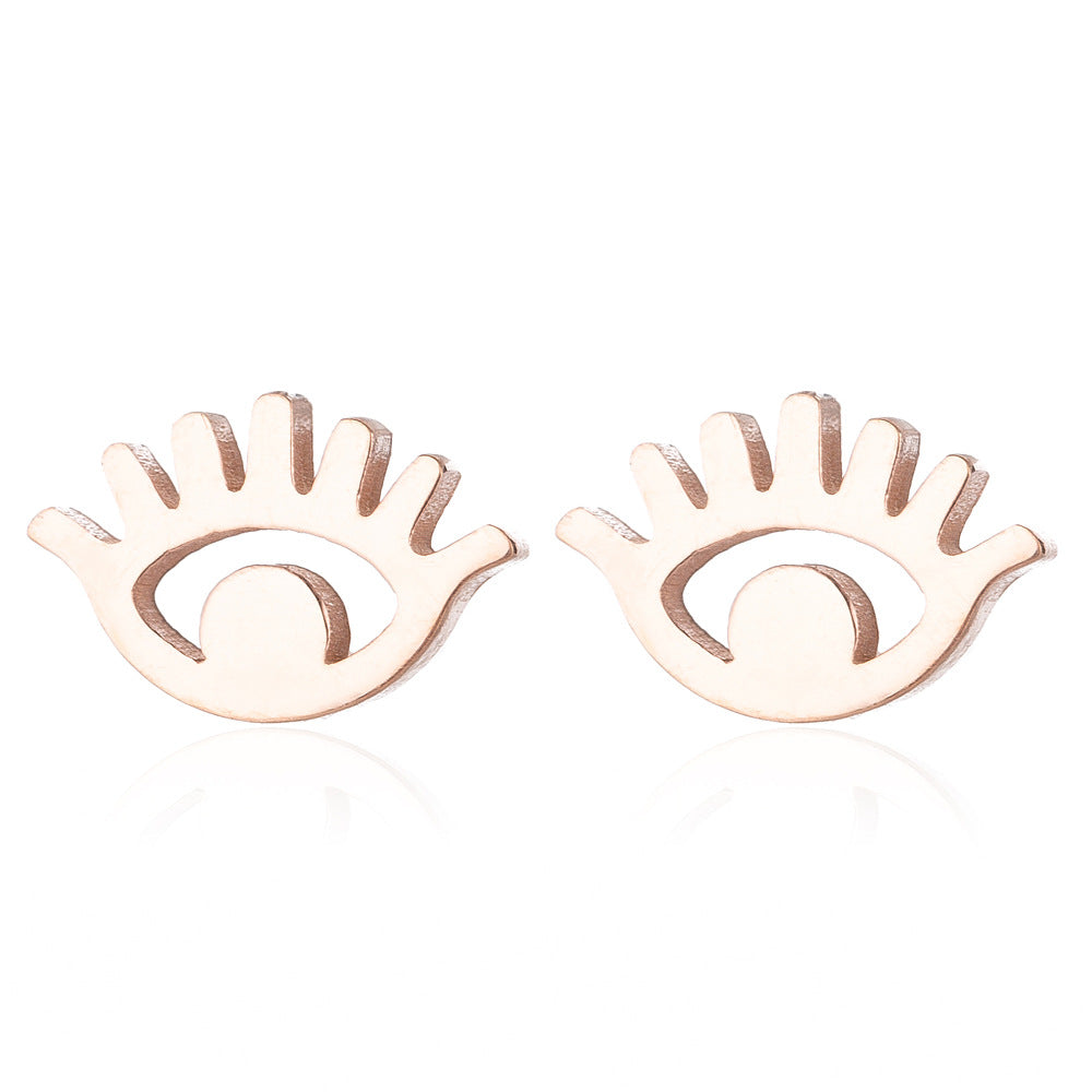 Women's Fashion Evil Eye Stainless Steel Stud Earrings
