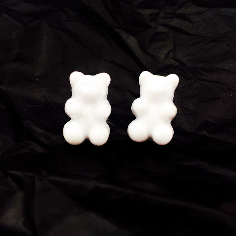 Cartoon Bear Candy Color Transparent Earrings