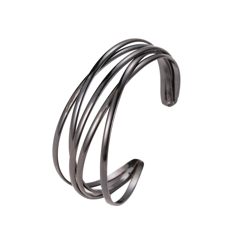 New Fashion Geometric Cross Open Metal Bracelet