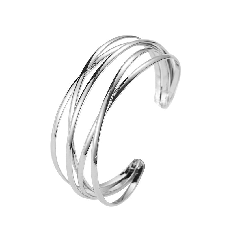 New Fashion Geometric Cross Open Metal Bracelet