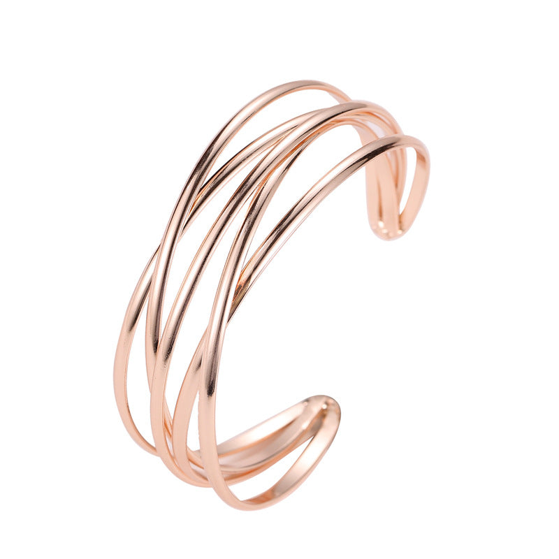 New Fashion Geometric Cross Open Metal Bracelet