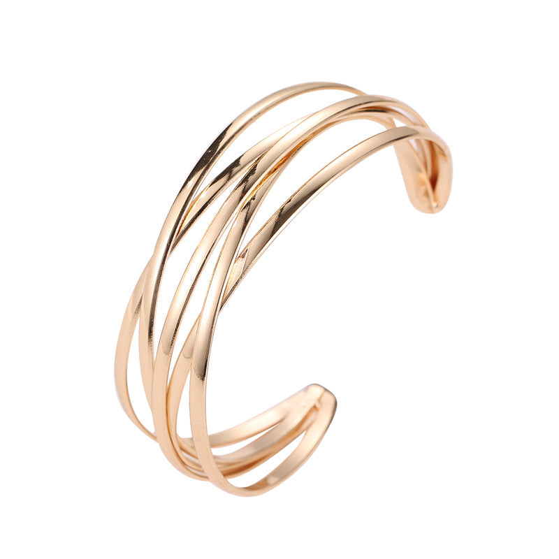 New Fashion Geometric Cross Open Metal Bracelet