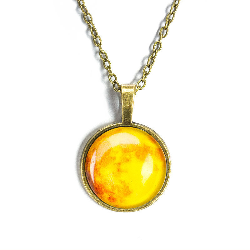 Universe Starry Sky Luminous Gem Pendant Necklace