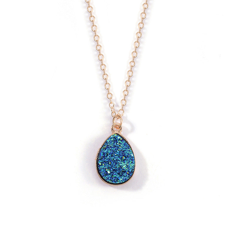 Fashion Crystal Cluster Drop Pendant Necklace