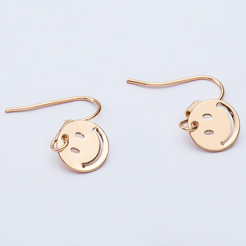 Simple Smiley Face Blue Mushroom Stud Earrings