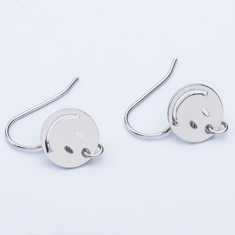 Simple Smiley Face Blue Mushroom Stud Earrings