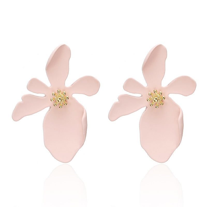 Floral Petal Statement Earrings - Colorful 3D Design