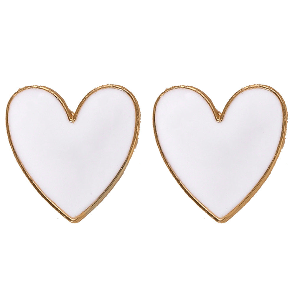 Fashion Women Multicolor Alloy Heart Drop Earrings